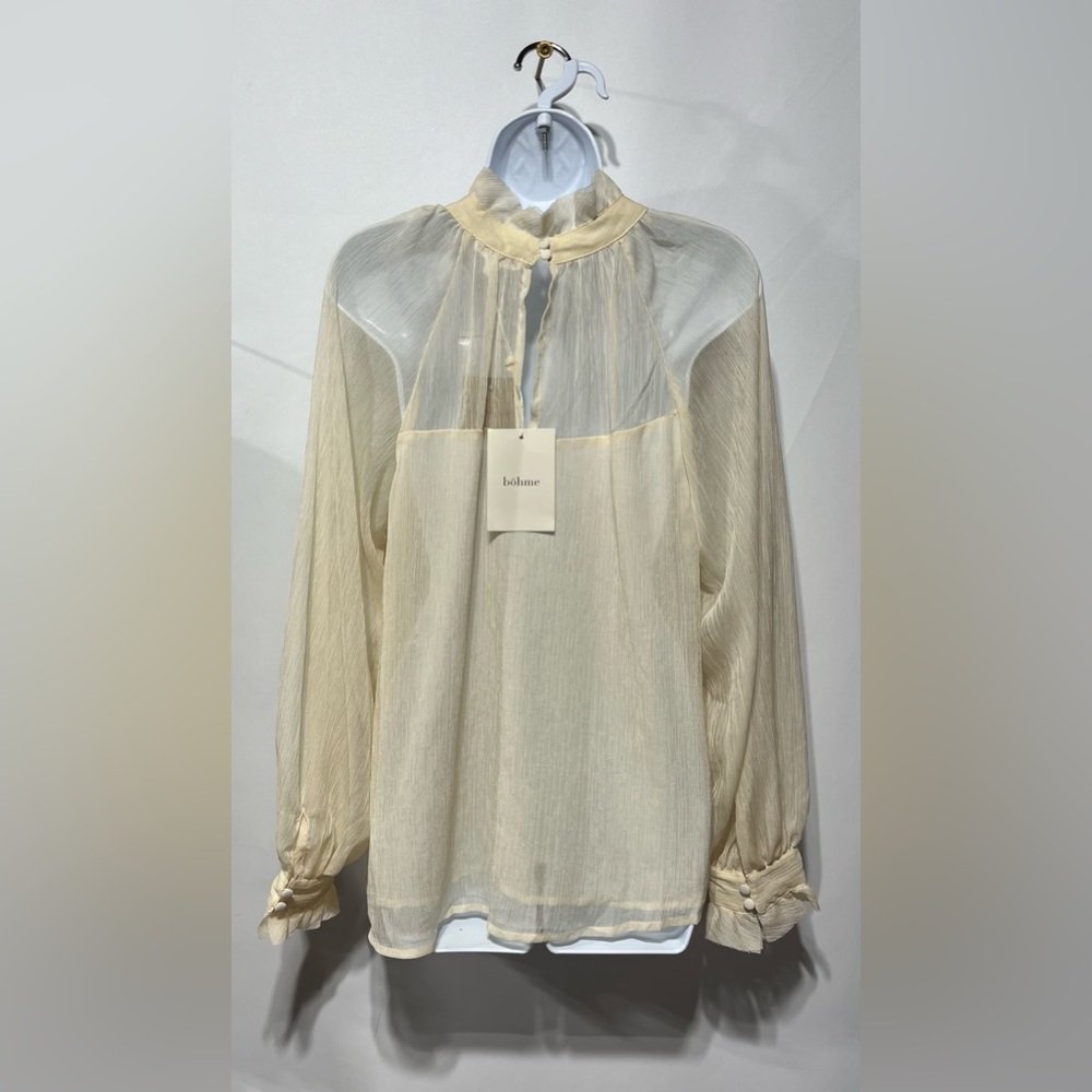 BLU Pepper Women’s Cream Blouse Size Large New With Tags - Picture 6 of 11